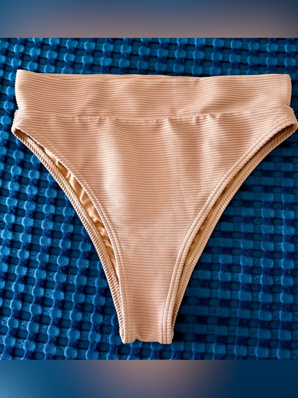 Billabong High-Rise Ribbed Bikini Bottom in Nude